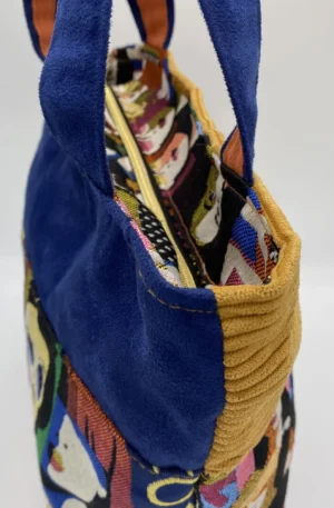 Sac zippé Jacquard visages