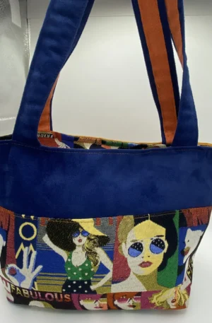 Sac zippé Jacquard visages