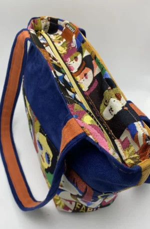 Sac zippé Jacquard visages