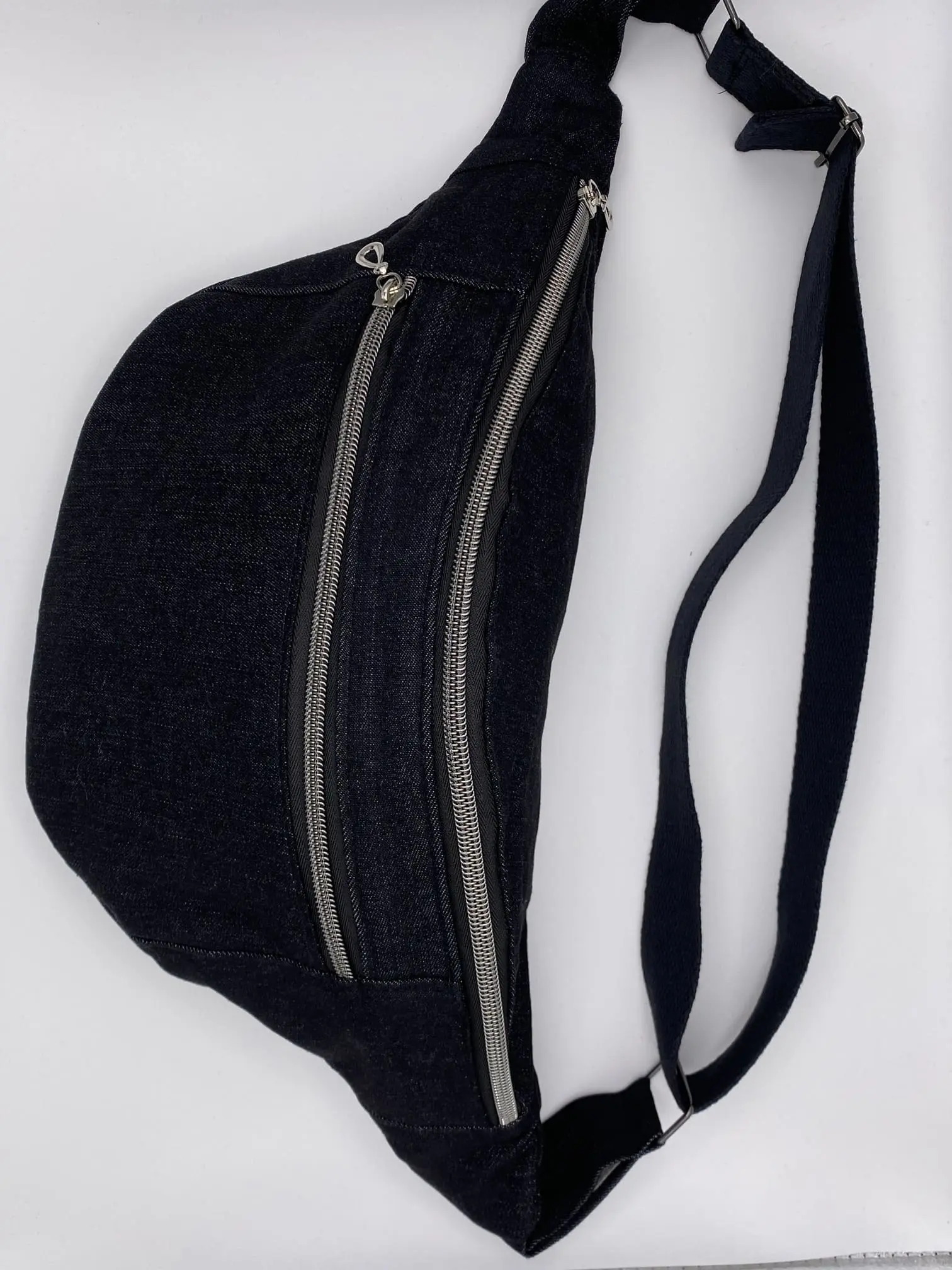 sac banane jean noir taille M