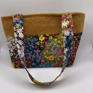 sac zippé Velours fleurs