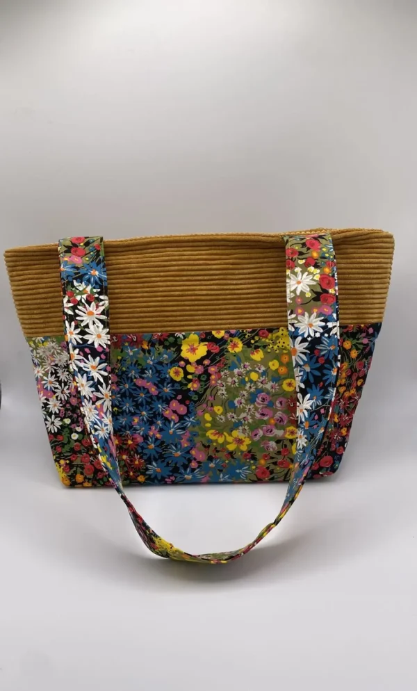 sac zippé Velours fleurs
