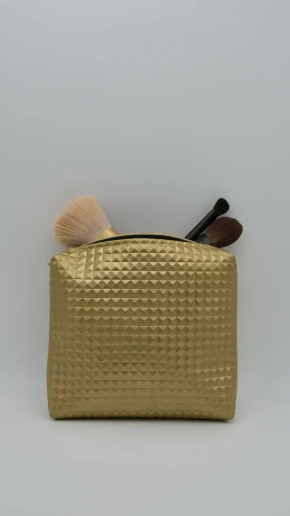 Pochette Simili Cuir Carrée Dorée
