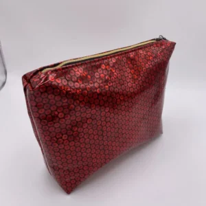 pochette rouge paillettes simili cuir