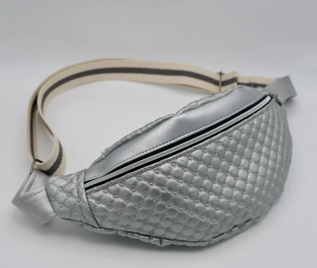 Sac Banane Simili Argent Capitons relief