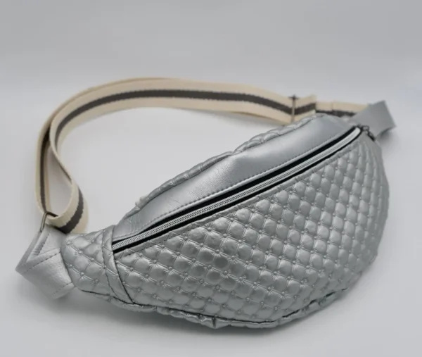 Sac Banane Simili Argent Capitons relief – Image 2