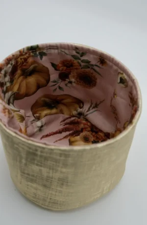 Panière Petit Modèle en Simili Cuir graphique doré doublure coton suisse – Image 2