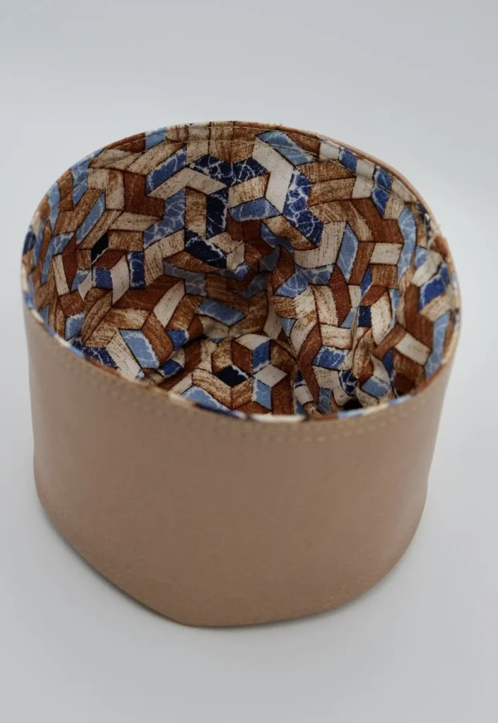 Panière Petit Modèle en Simili Cuir Ambré