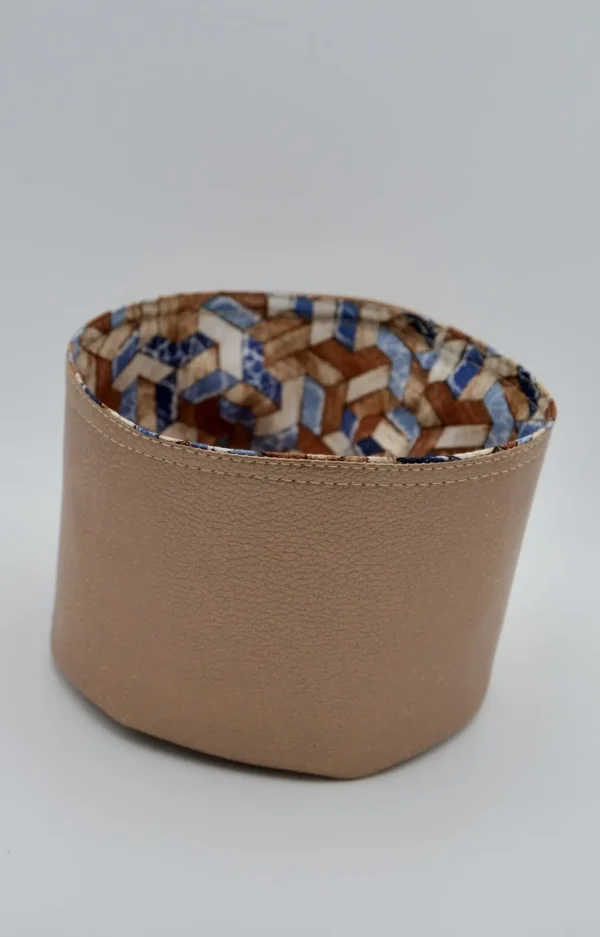 Panière Petit Modèle en Simili Cuir Ambré