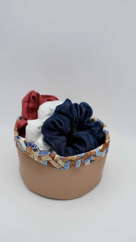 Panière Petit Modèle en Simili Cuir Ambré