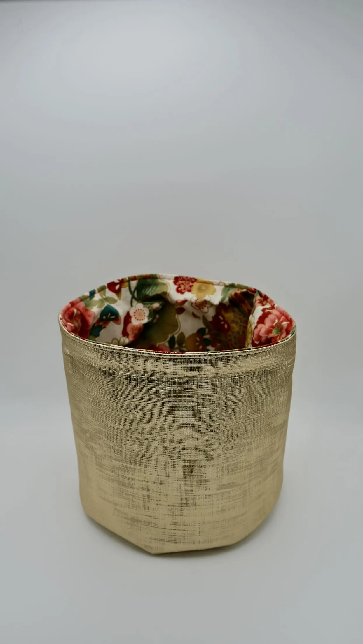 Panière Simili tissu japonais ton rosé – Image 4