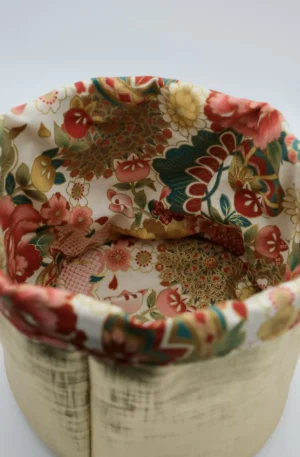 Panière Simili tissu japonais ton rosé – Image 2