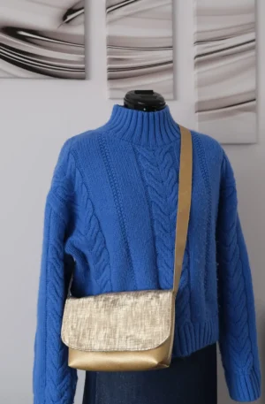 Sac Rabat petit modèle en simili graphique doré – Image 10