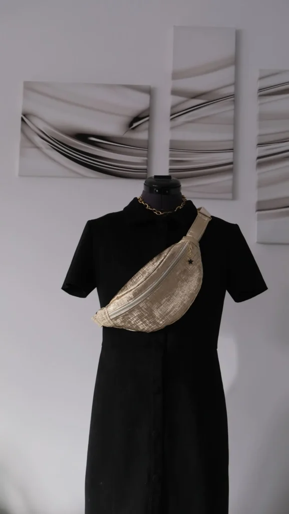 Sac Banane Simili Graphique doré