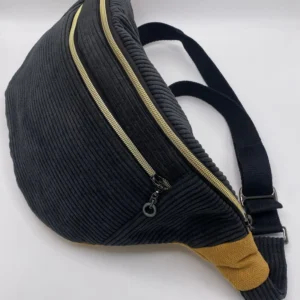 Sac Banane Jean Taille L Velours noir