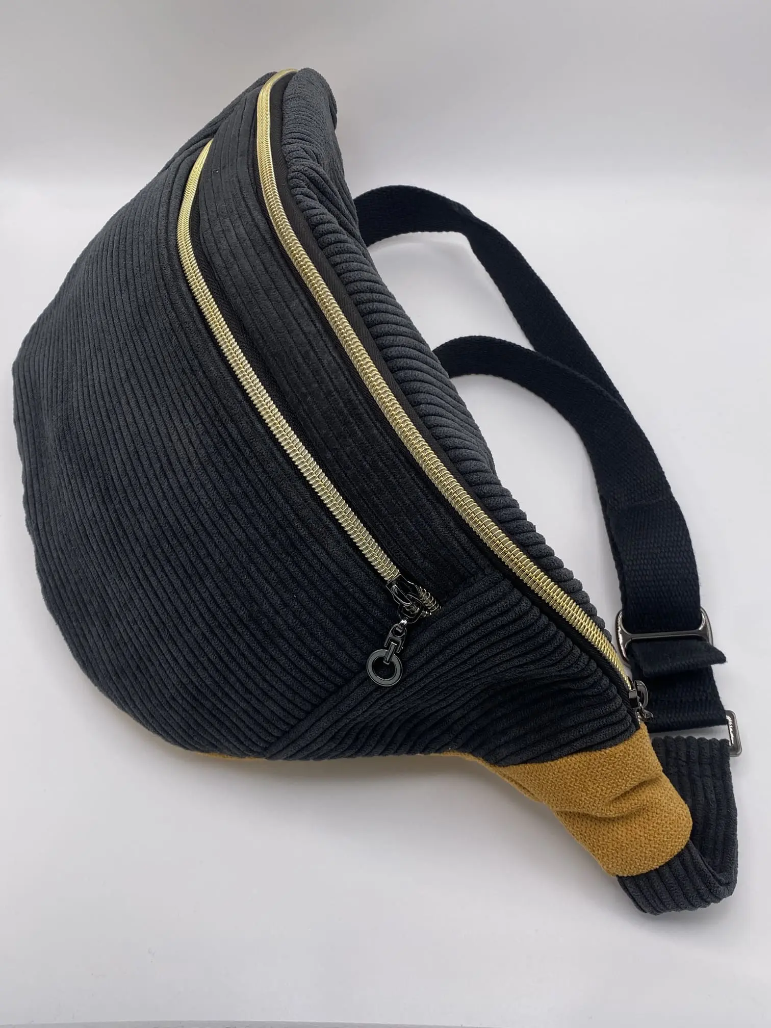 Sac Banane Jean Taille L Velours noir