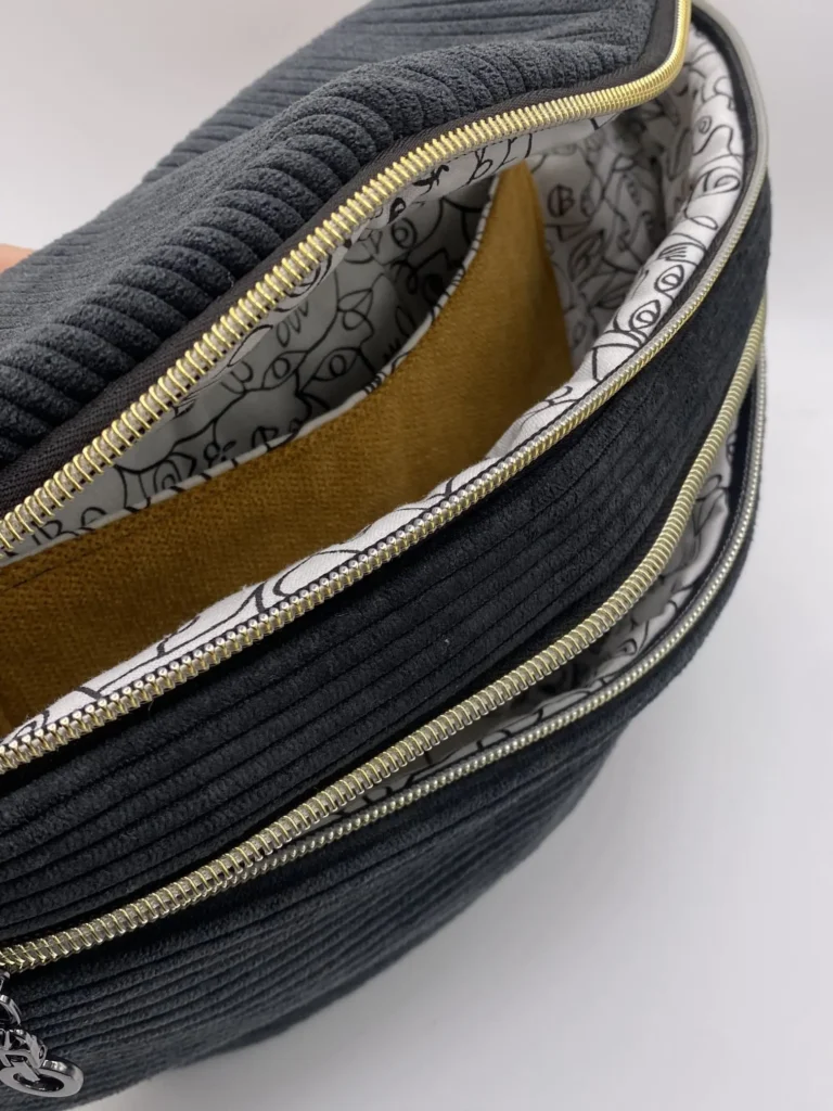 Sac Banane Jean Taille L Velours noir