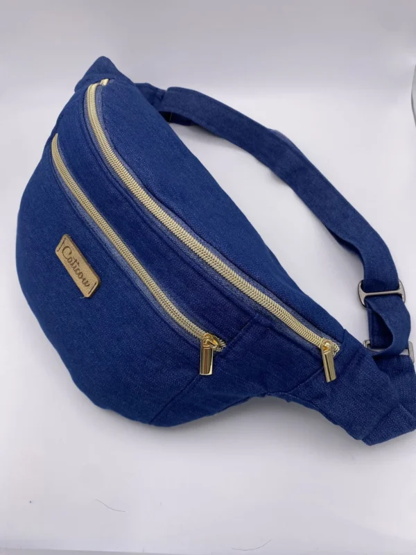 Sac Banane réglable en Jean Bleu Taille Moyenne