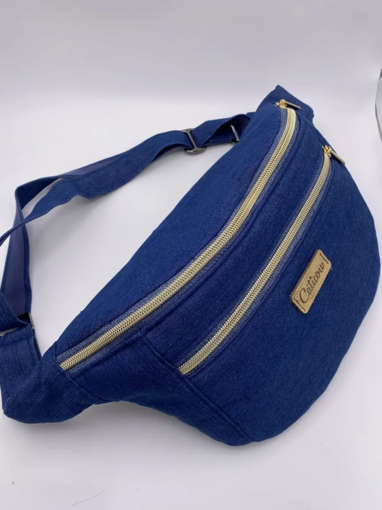 Sac Banane grande taille Modèle Cathy en Jean Bleu