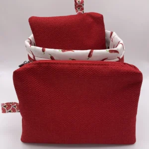 Pochette rouge tissu ameublement