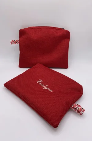 POCHETTE ROUGE TISSU AMEUBLEMENT