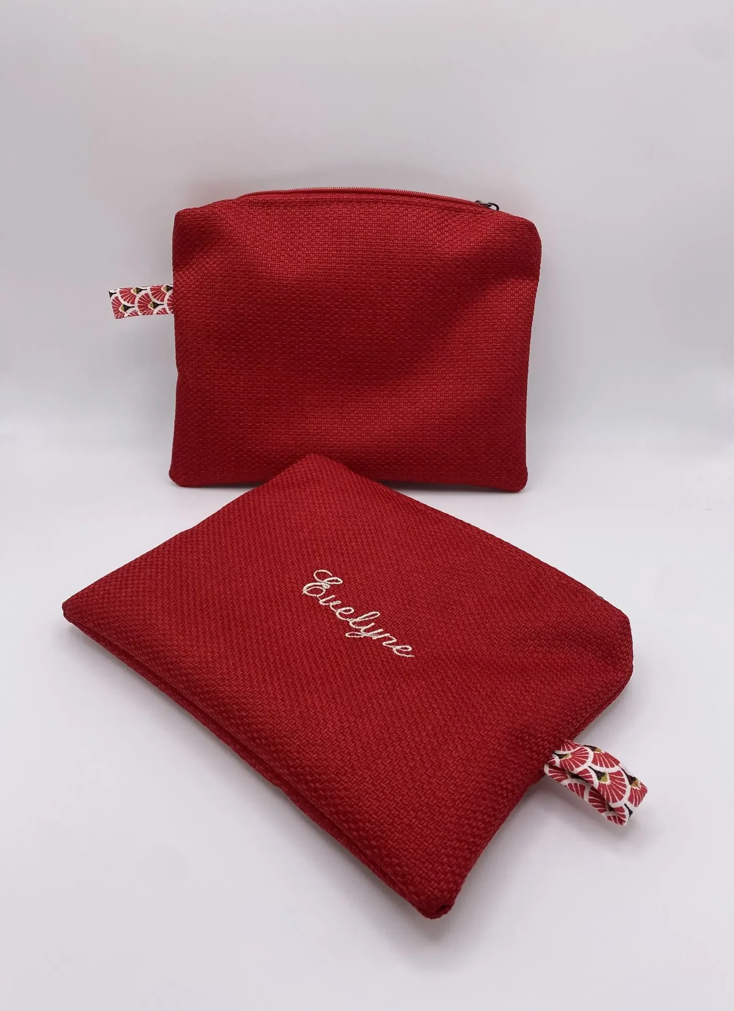 POCHETTE ROUGE TISSU AMEUBLEMENT