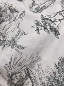 coton blanc et gris dessins