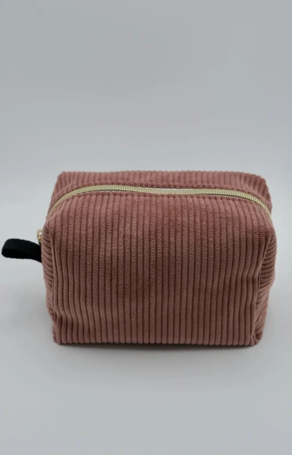 Trousse Modèle Mini, en velours moyennes cotes, saumon