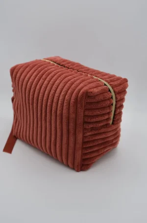 Grande Trousse  Velours orange grosses côtes