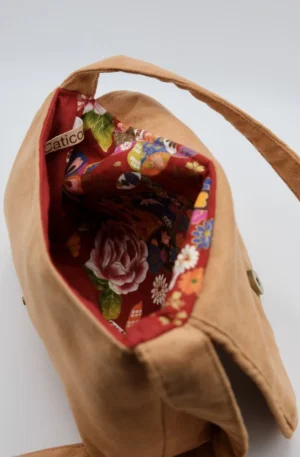 Sac Rabat petit modèle en tissu japonais ton rouge, pièce Unique – Image 6