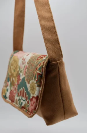 Sac Rabat petit modèle en tissu japonais ton rosé, pièce Unique – Image 3