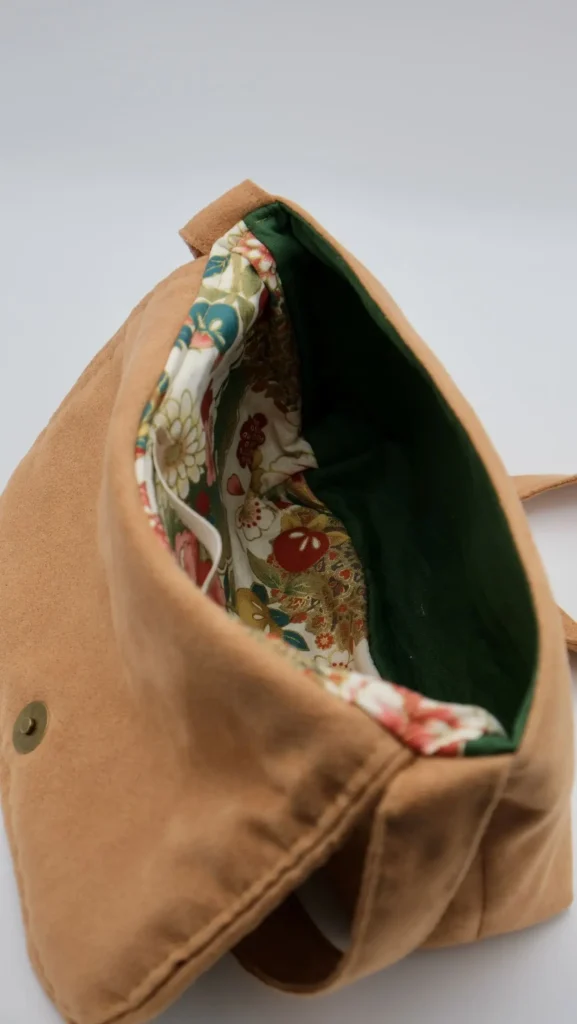 Sac Rabat petit modèle en tissu japonais ton rosé, pièce Unique