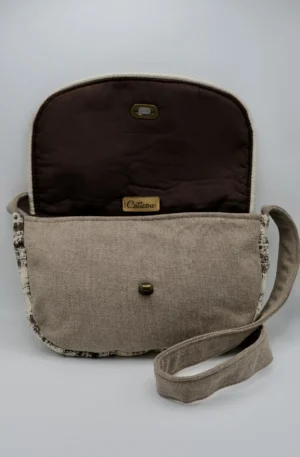 Sac à rabat marron beige – Image 5