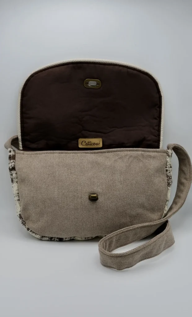 Sac à rabat marron beige