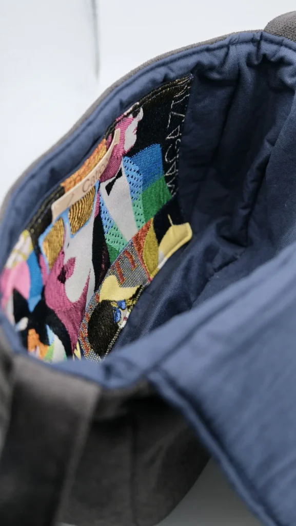 Sac à rabat Noir & Jacquard Visages