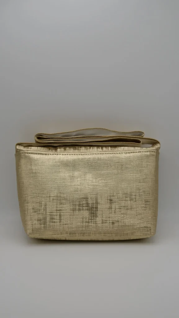 Sac Rabat petit modèle en simili graphique doré