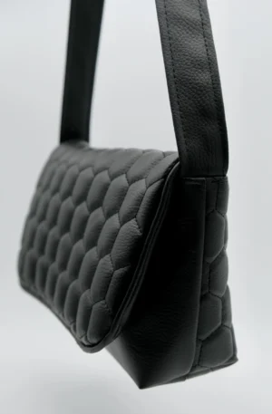 Sac Rabat petit modèle en simili cuir noir relief – Image 4