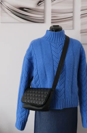 Sac Rabat petit modèle en simili cuir noir relief – Image 9