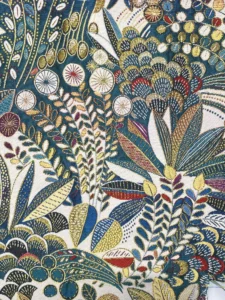 Jacquard lyonnais feuilles prédominance doré vert