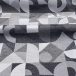 JACQUARD DESIGN NOIR GRIS ET BLANC GEOMETRIQUE