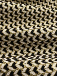 Jacquard coeurs géométrique trompe l'oeil noir et doré