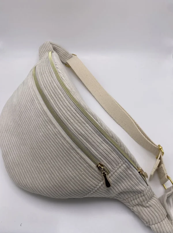 sac banane velours beige grande taille