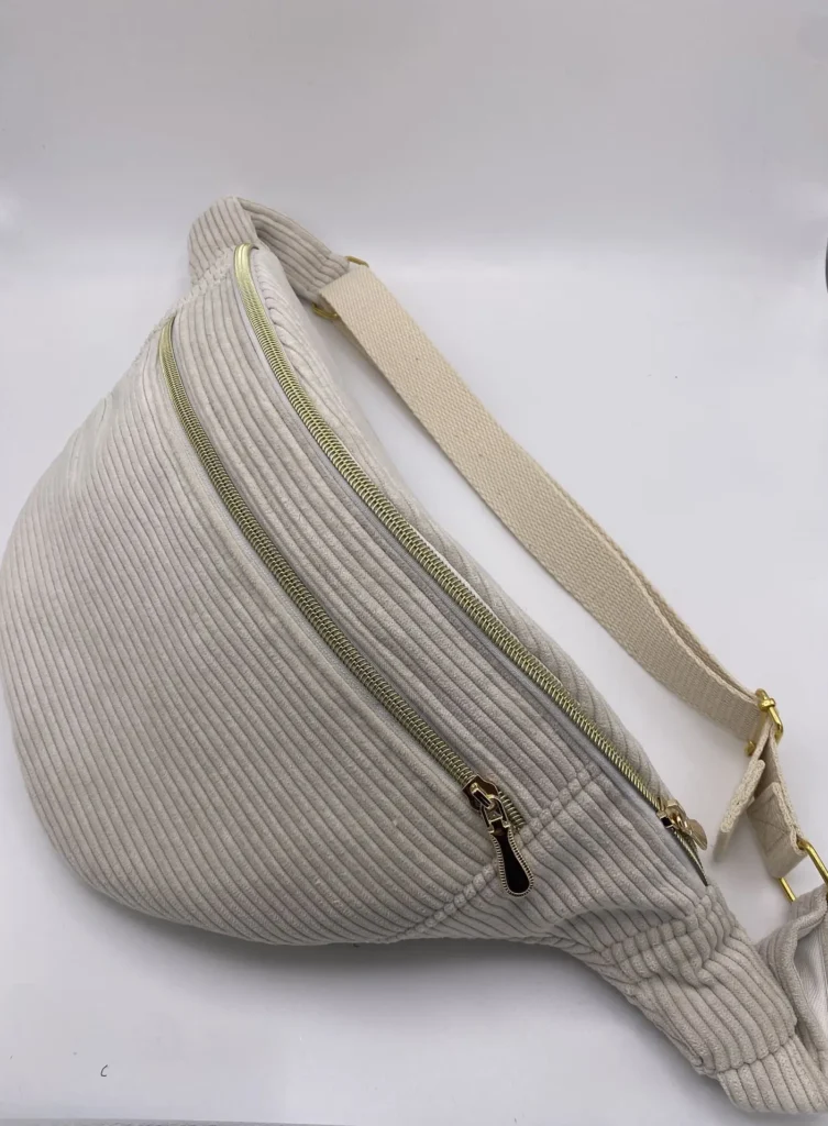 sac banane velours beige grande taille