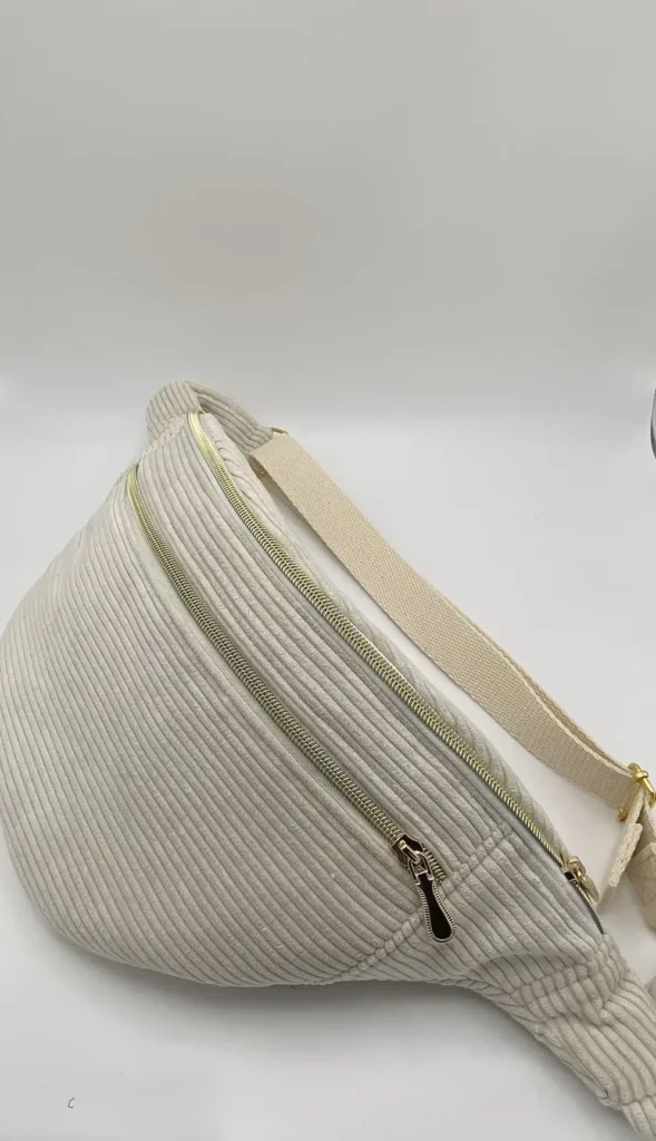 sac banane velours beige grande taille