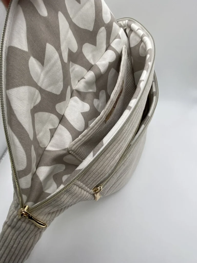 sac banane velours beige grande taille