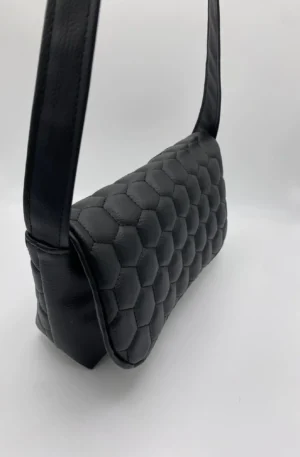 Sac Rabat petit modèle en simili cuir noir relief – Image 3