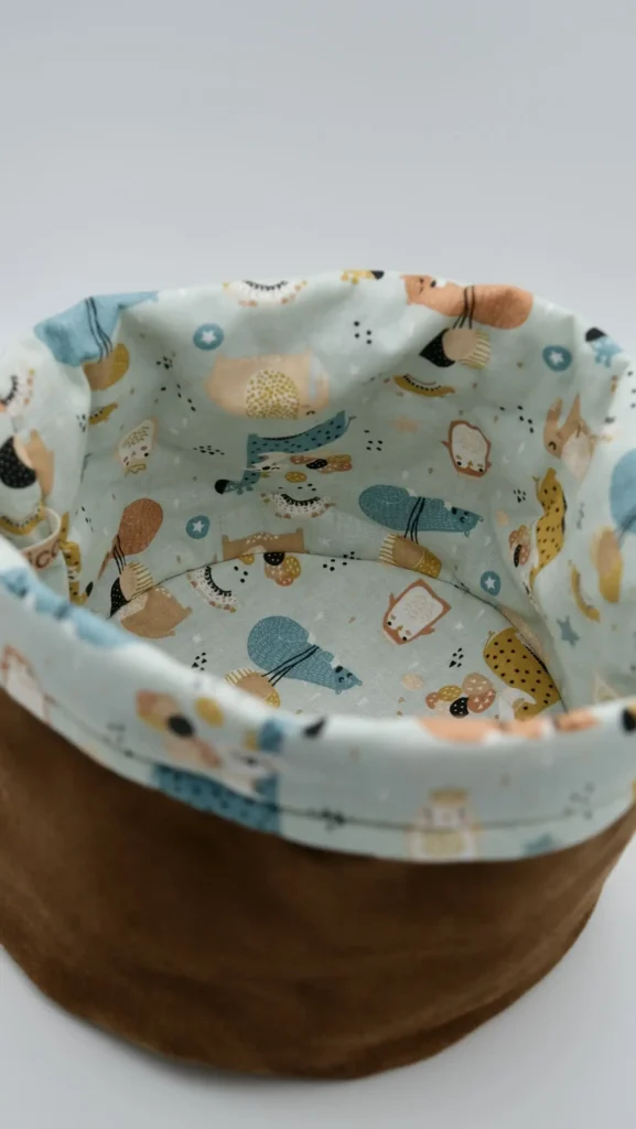 Panière Effet suédine doublure coton enfantin