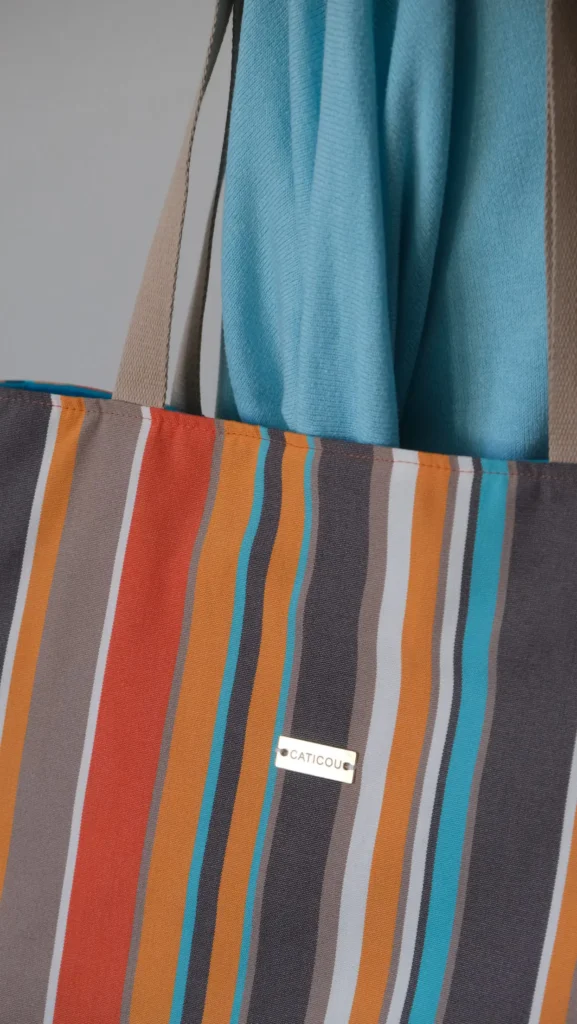 Sac Dralon Modèle Sunny 2 poches ton orangé bleu