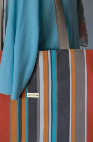 Sac Dralon Modèle Sunny rayures orangé – Image 13
