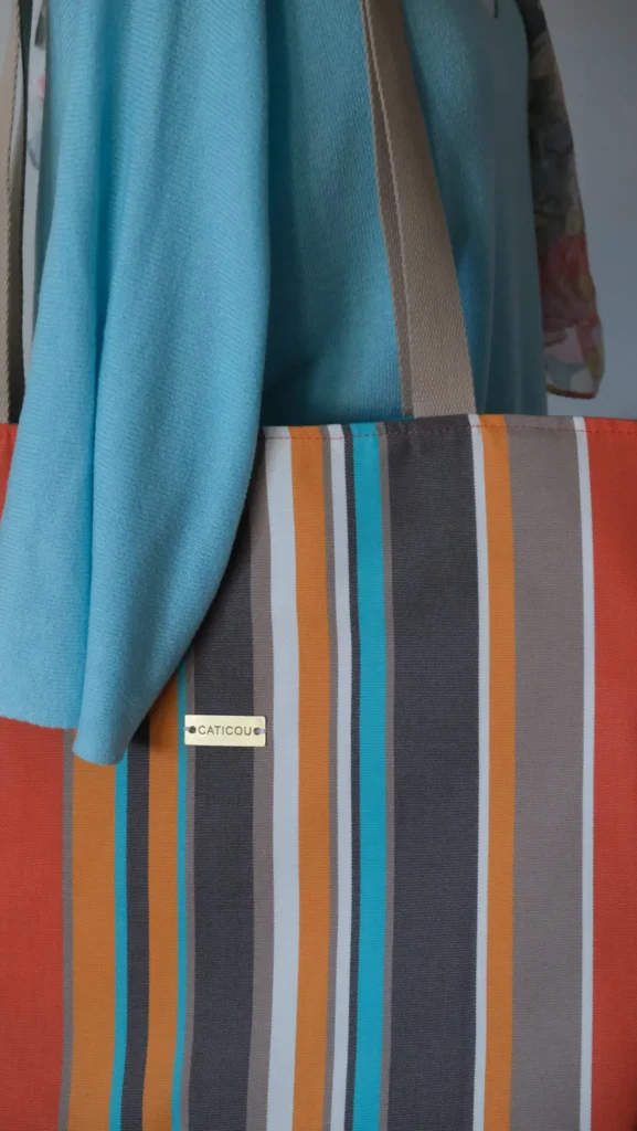 Sac Dralon Modèle Sunny 2 poches ton orangé bleu